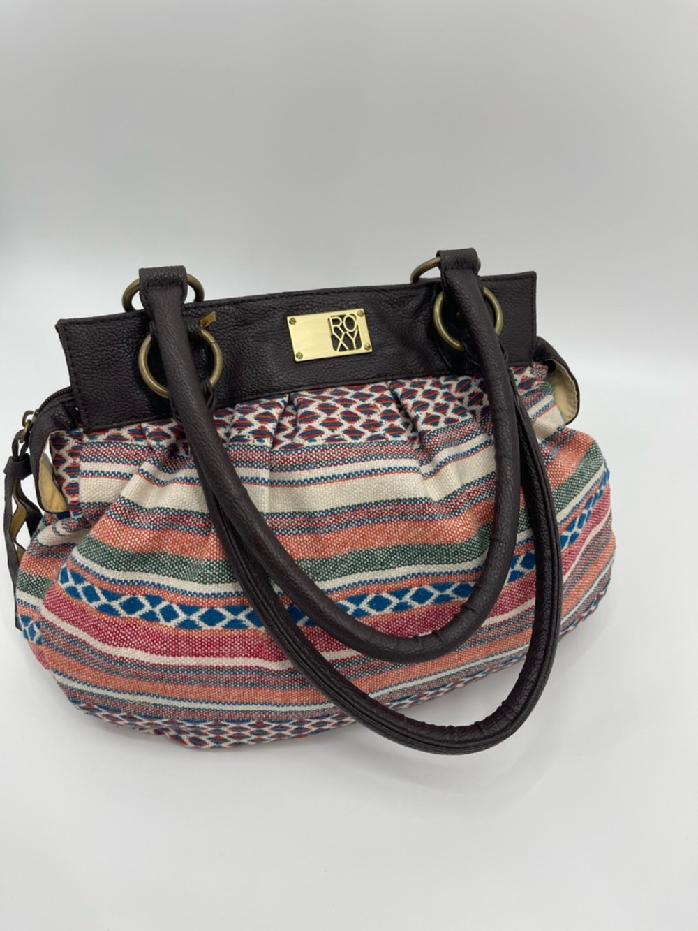 Roxy Boho Woven Shoulder Bag Eclectic Y2K Hobo Slouchy Effortless Southwestern
